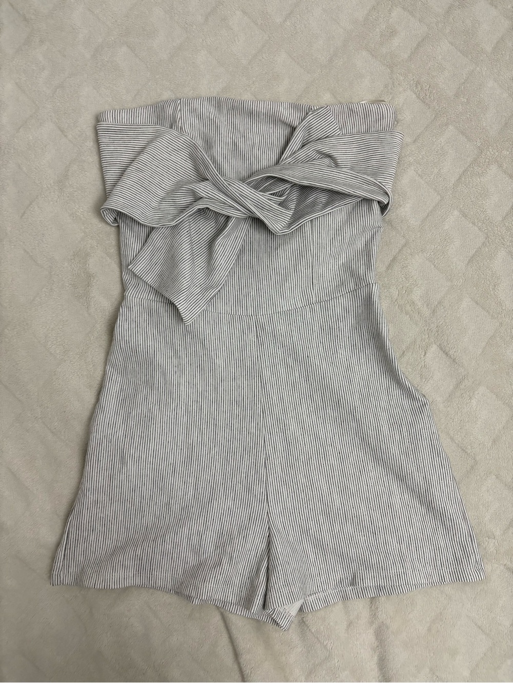 Zara Striped Strapless Tie Romper